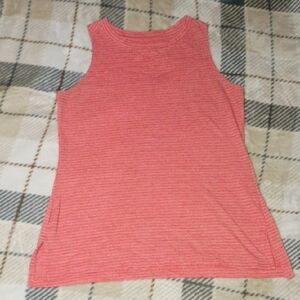 Athletic Works Coral Heathered Stripe Tank Top